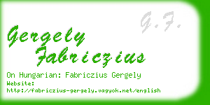 gergely fabriczius business card